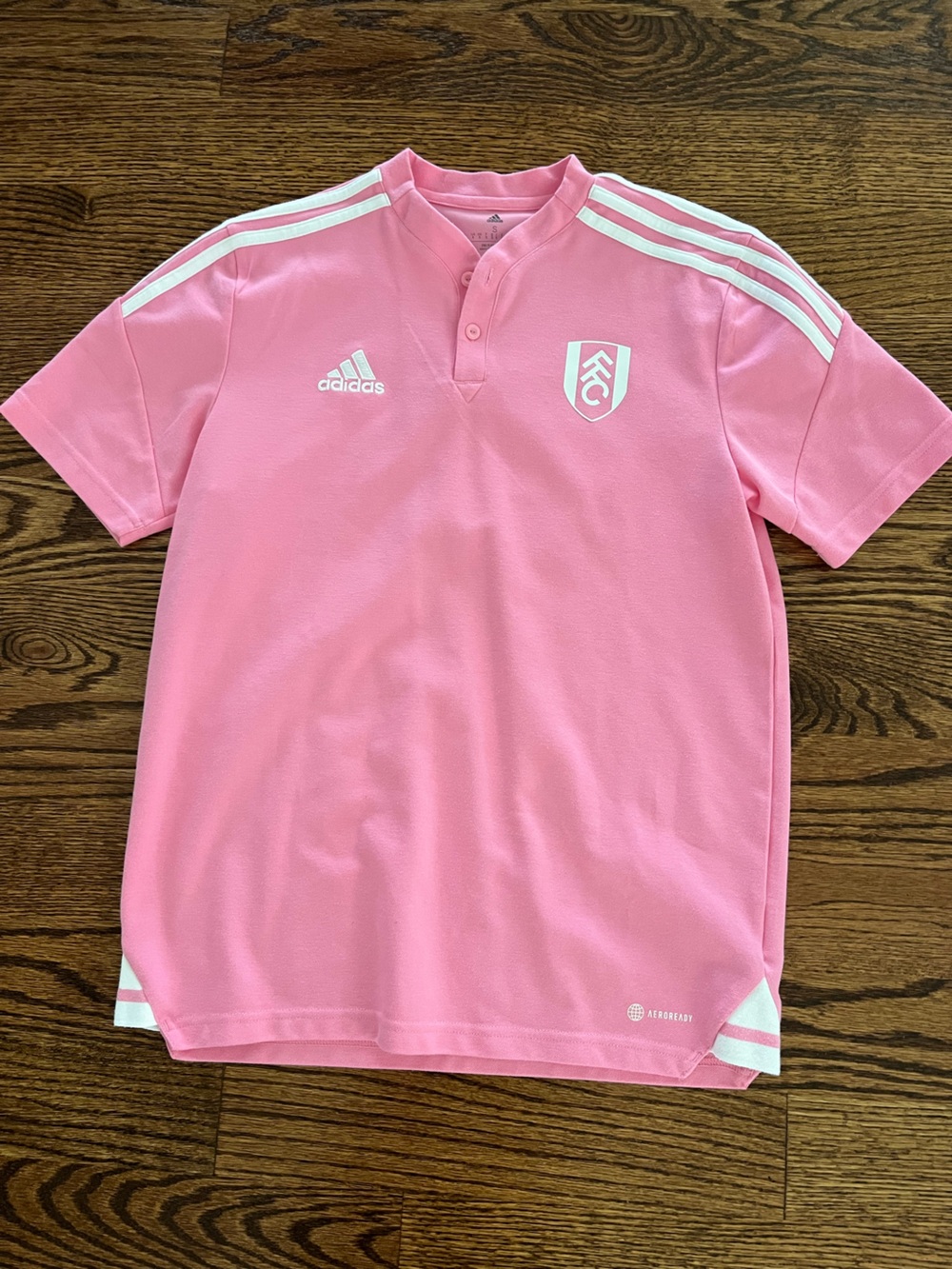 Adidas Pink Men's Polo Shirt with White Accents